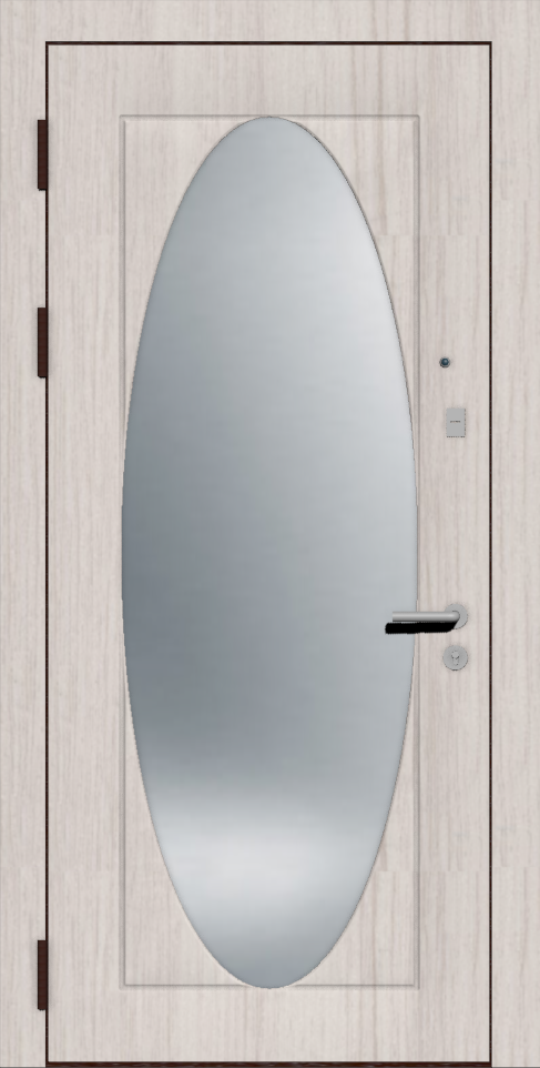 Дверь входная с овальным зеркалом